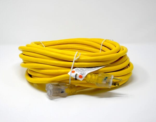 25′ YELLOW 10/3 SJTWA-UL OSHA HEAVY DUTY POWER EXTENSION CORD