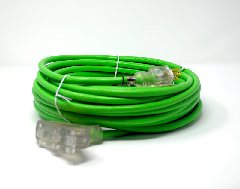 25' Green 12/3 SJTWA-UL OSHA Heavy Duty Power Extension