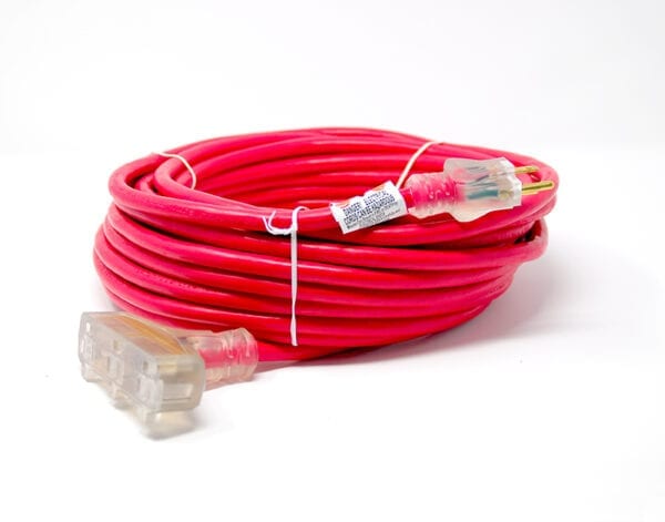 100' Red 12/3 SJTWA-UL OSHA Heavy Duty Power Extension