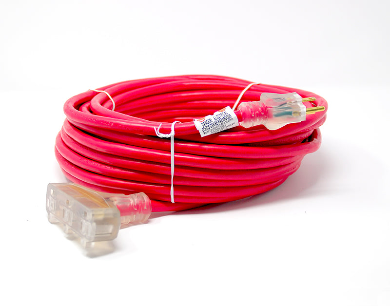 50' Red 12/3 SJTWA-UL OSHA Heavy-Duty Power Extension