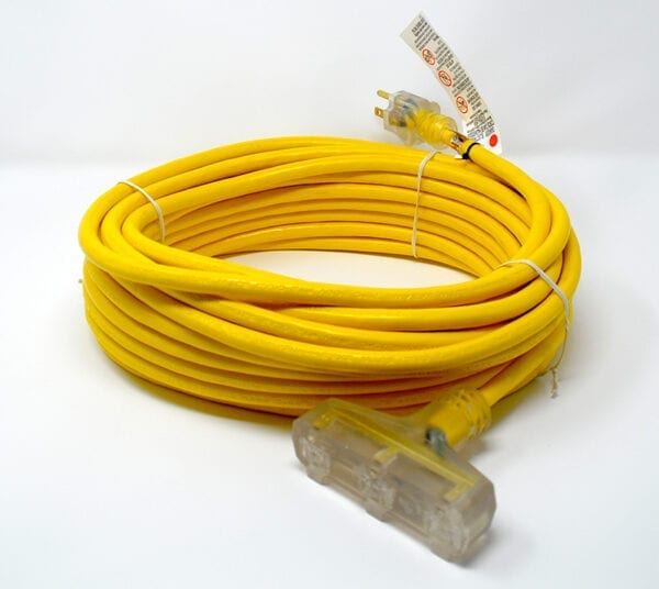 25' Yellow 12/3 SJTWA-UL OSHA Heavy Duty Power Extension