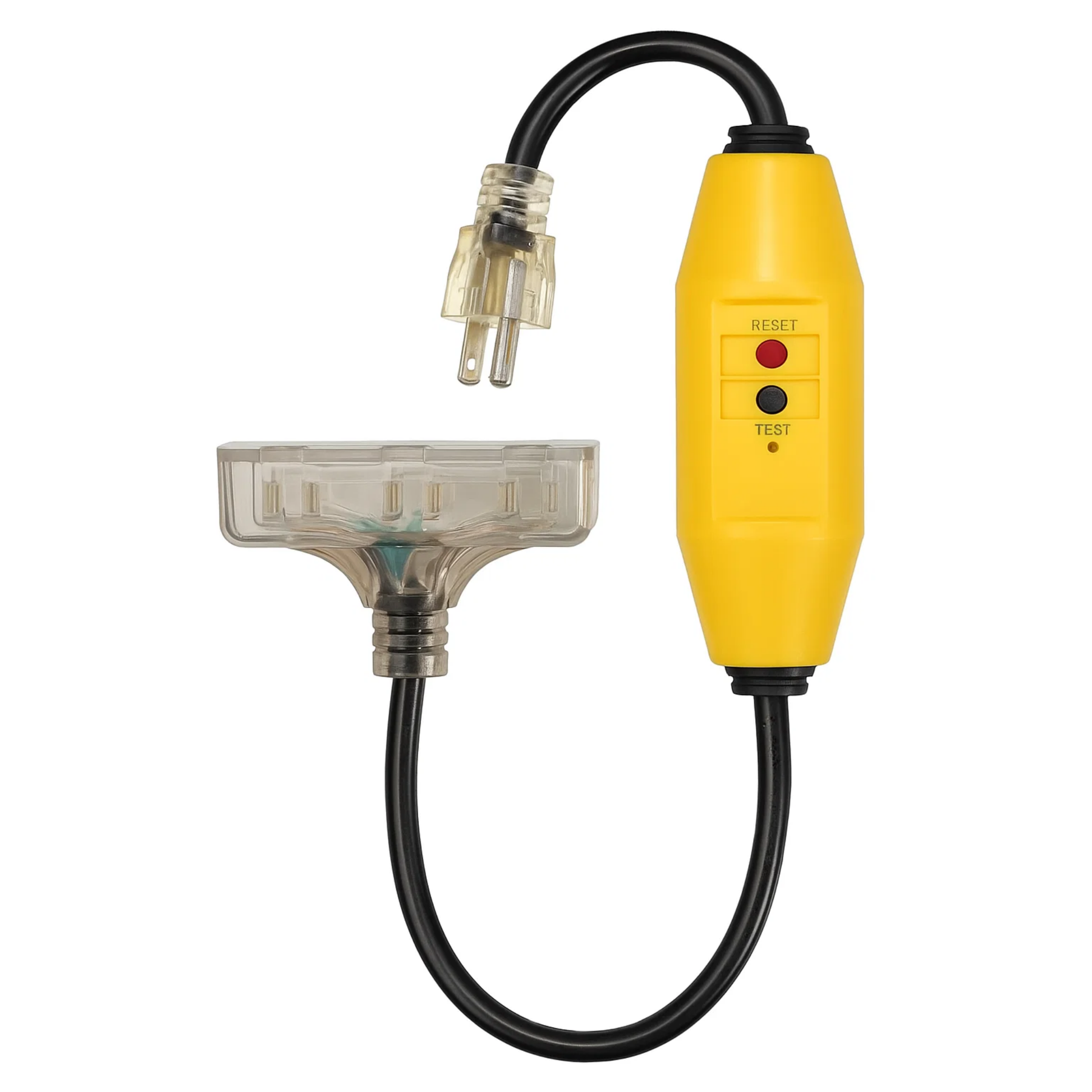 Inline GFCI with Lighted Triple Tap - 2 Feet