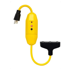 Manual Reset In-Line GFCI with Three Outlets and a Two-Foot Cord