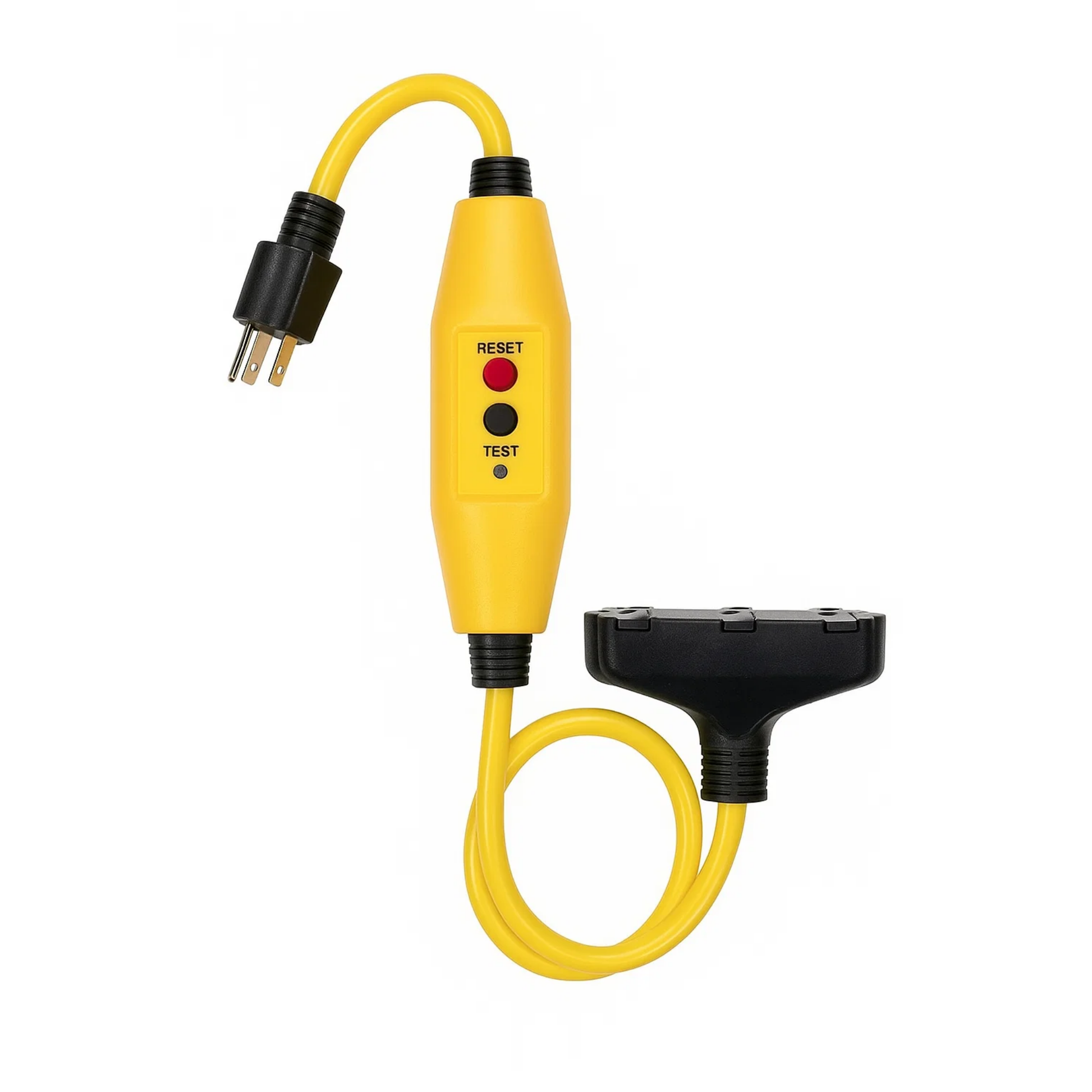 Auto Reset In-Line GFCI with Three Outlets and a Two-Foot Cord